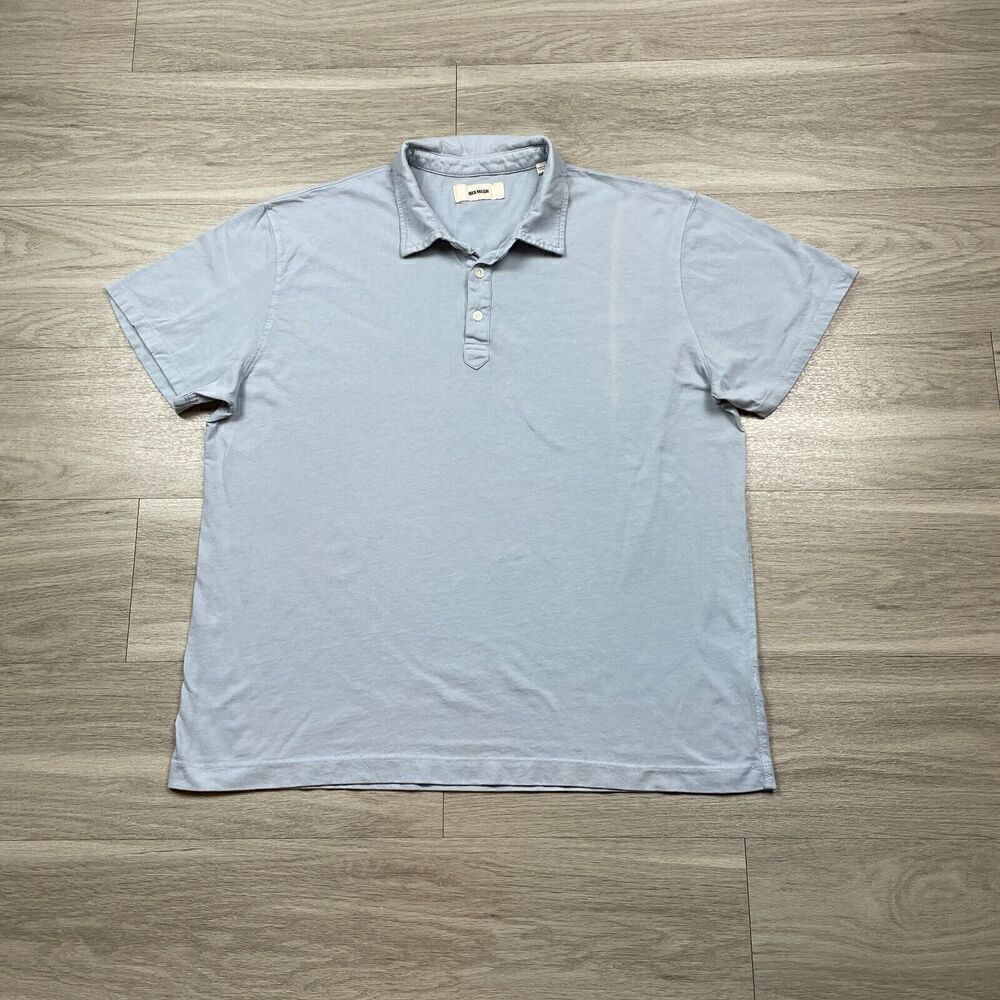 Buck Mason Shirt Mens Extra Large Blue Polo Casual Short Sleeve